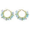 Glass Hoop Earrings EJEW-TA00589-01-1