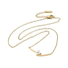 304 Stainless Steel & ABS Imitation Pearl Round Ball Pendant Necklaces NJEW-N055-07G-2