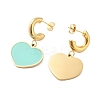 Ion Plating(IP) 304 Stainless Steel Heart Stud Earrings EJEW-A114-11G-01-2