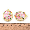 Rack Plating Alloy Enamel Pendants ENAM-N066-11KCG-3