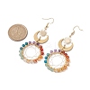 Chakra Natural Mixed Stones Copper Wire Wrapped Dangle Earrings EJEW-TA00503-3