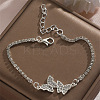 Butterfly Alloy Link Bracelets WG778B6-02-2
