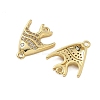 Brass Micro Pave Clear Cubic Zirconia Sea Animal Connector Charms KK-P325-01G-2