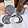 Wooden Moon Phase Decor Wall Decorations Set AJEW-WH0258-790B-3