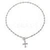Alloy Colorful Rhinestone Flower Cross Pendant Lariat Y Necklaces for Women FS-WGB8DA7-02-3