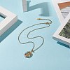 Colorful Cubic Zirconia Oval with Virgin Mary Pendant Necklace NJEW-JN04207-3