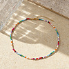 Summer Colorful Round Glass Seed Beaded Necklaces for Women and Girls ZR3315-3