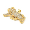 Rack Plating Brass Micro Pave Clear Cubic Zirconia Pendants KK-K341-63G-2