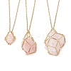 3Pcs 3 Styles 304 Stainless Steel Cuboid Link Chain Macrame Pouch Empty Stone Holder Necklace Making NJEW-JN05199-4