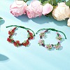 2Pcs Flower Acrylic & MIYUKI Seed Beads & Natural Carnelian & Yellow Jade Bracelets BJEW-MZ00221-1