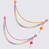 2Pcs 2 Colors Acrylic Two Layers Chain Belts AJEW-GF0011-19A-6