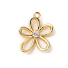 Brass Pave Cubic Zirconia Pendants KK-D371-05G-1