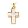 Brass Shell Pendants KK-R002-01G-1