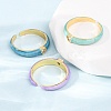 Brass Micro Pave Cubic Zirconia Cuff Open Rings RJEW-P183-09G-M-4
