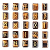 Rectangle Natural Tiger Eye Rune Stones PW-WG62729-01-1