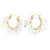 Natural Quartz Crystal Chips Braided Hoop Earrings EJEW-JE04940-06-1