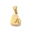 304 Stainless Steel Heart Pendants with Rhinestone STAS-Z103-01G-01-1