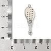 Brass Pave Clear Cubic Zirconia Tennis Racket Connector Charms KK-G548-12P-3