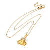 304 Stainless Steel Crystal Rhinestone Skull Pendant Necklaces NJEW-Z057-03C-G-4