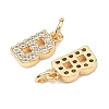 SHEGRACE Brass Micro Pave Clear Cubic Zirconia Pendants XGRQ29352-394G-B-2