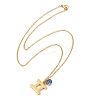304 Stainless Steel Glass Drill Birth Stone Constellation Pendant Necklaces LS-STAS-D305-08G-C-3