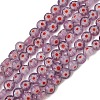 Handmade Millefiori Glass Flat Round Bead Strands LK-P010-A-01-1