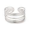 Non-Tarnish 304 Stainless Steel Multi Line Cuff Bangles for Women BJEW-L682-009P-1