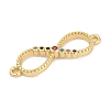 Brass Micro Pave Colorful Cubic Zirconia Infinity Connector Charms KK-Q028-65G-2