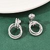 304 Stainless Steel Twist Ring Stud Earrings EJEW-P324-05P-2
