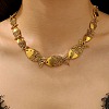 Tibetan Style Alloy Graduated Fish Link Chain Necklaces for Women NJEW-C102-01AG-1