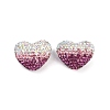 Gradient Color Heart Shaped Polymer Clay Rhinestone Beads CLAY-NH0002-03F-1