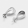 Sterling Silver Cup Pearl Bail Pin Pendants X-STER-P008-01-2