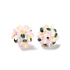 Luminous Polymer Clay Rhinestone Floral Ball Beads CLAY-U002-01E-4