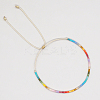 Glass Seed Braided Bead Bracelet CG0646-4-1