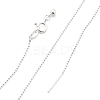 1mm Brass Ball Chain Adjustable Slider Necklaces KK-K398-28S-4