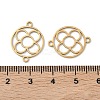 304 Stainless Steel Ring with Flower Connector Charms STAS-P433-09G-3