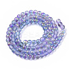 Frosted Spray Painted Glass Beads Strands X-GLAA-N035-03A-C05-2