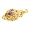 Rack Plating Brass Pendants ZIRC-L100-163G-08-2
