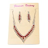 Alloy Rhinestone Necklaces & Stud Earring Sets for Women SJEW-U001-01P-01-2