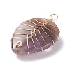 Natural Amethyst Pendants PALLOY-JF01293-03-3