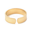 Ion Plating(IP) 304 Stainless Steel Rhombus Pattern Open Cuff Ring for Women RJEW-I096-07G-3