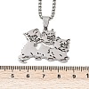201 Stainless Steel Hollow Cute Cat Pendant Necklaces for Women LS-NJEW-K283-38P-3