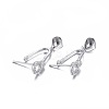 Anti-Tarnish Rhodium Plated 925 Sterling Silver Pendant Bails STER-L058-015P-1