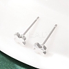 Brass Cross Stud Earrings for Women EJEW-G441-06C-P-1