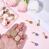 24Pcs 12 Styles Round Glass Pendant Decorations PALLOY-BM00016-3