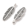 Tibetan Style Alloy Feather Pendants TIBEP-1360-AS-LF-2