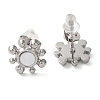 Non-Tarnish 304 Stainless Steel Embossing Stud Earrings EJEW-U001-06P-05-1