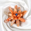 Flower Natural Orange Quartz Chips Ornaments PW-WG8C1CC-02-1
