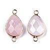 Natural Rose Quartz Links Connectors G-T131-49K-2