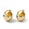 Brass Enamel Evil Eye Half Hoop Earrings EJEW-A093-03G-02-1